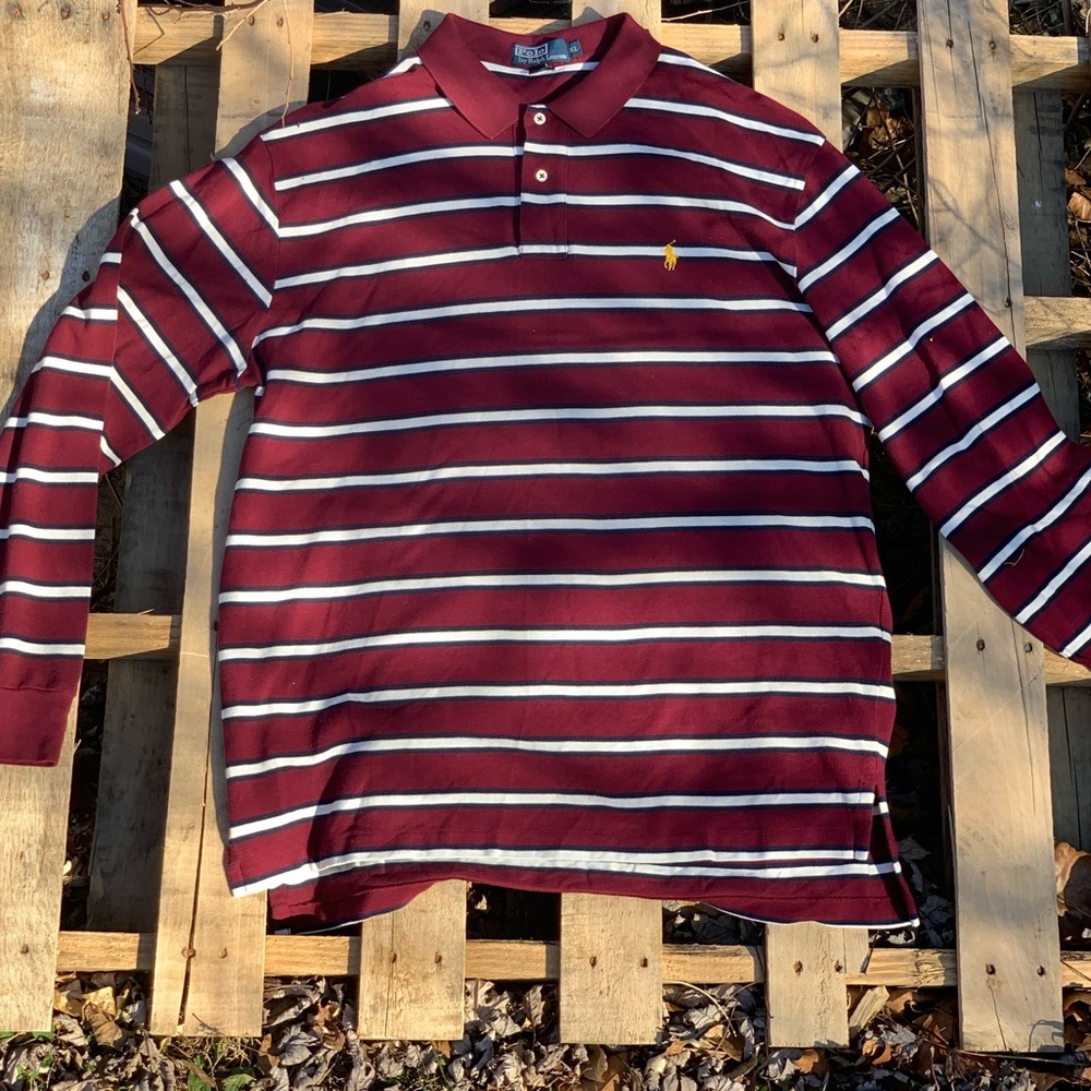 90s long sleeve Ralph Lauren striped polo